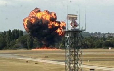 Beechcraft Aircraft Crash Sparks Fireball at Southend Airport