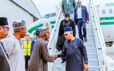 JUST IN: Shettima, Gbajabiamila Arrive London to Receive Buhari’s Remains