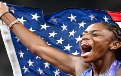 Melissa Jefferson-Wooden storms to women’s 100m world title in record time