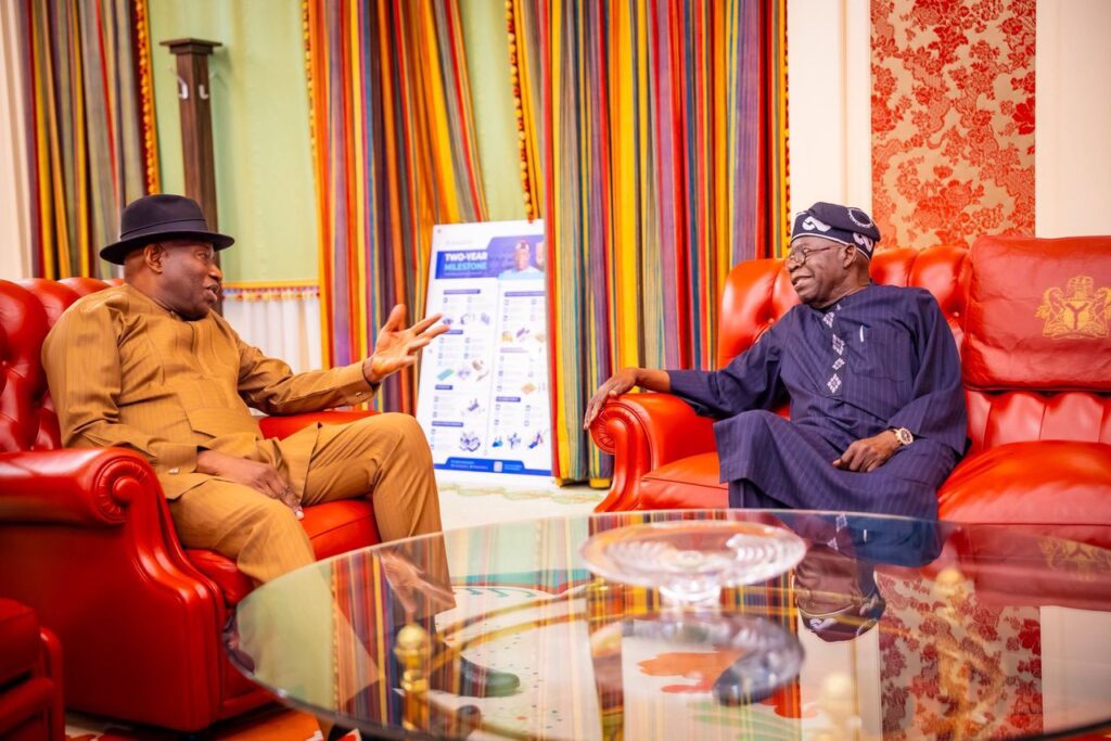 Tinubu hosts Former President Goodluck Jonathan at Aso Rock Villa